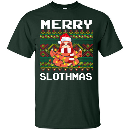 Merry Slothmas Funny Sloth Lovers Ugly Sweater X-mas Gift Shirt Forest