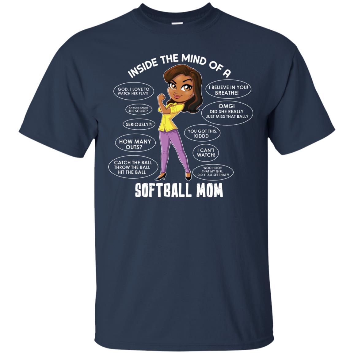 Inside The Mind Of A Softball Mom Shirt Navy