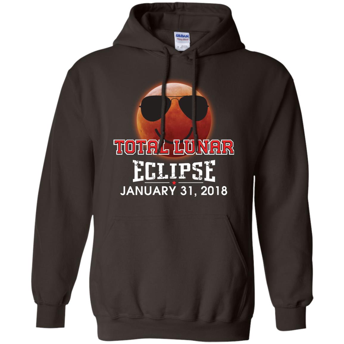 Blood Moon T-shirt Total Lunar Eclipse January 31. 2018 Dark Chocolate