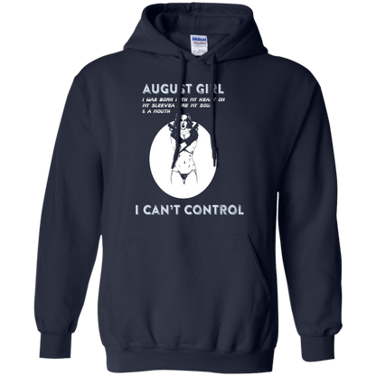 August Girl I Was Born With My Heart T-shirt Navy