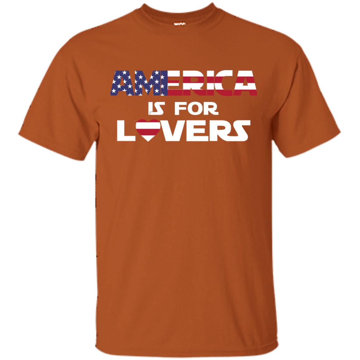 America Is For Lovers Flag Of United States Shirt Texas Orange