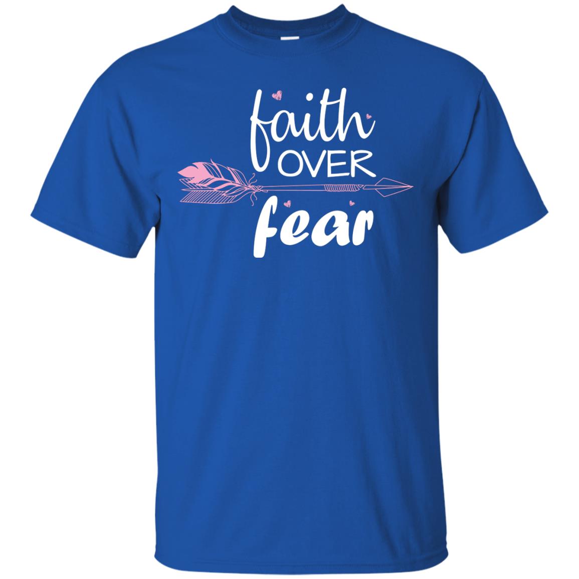 Faith Over Fear Arrow Christian Shirt Royal