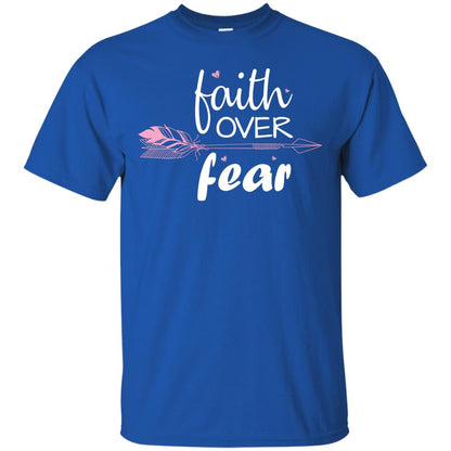 Faith Over Fear Arrow Christian Shirt Royal