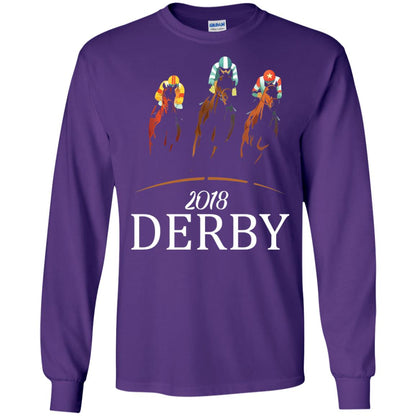 Derby 2018 Jockey Horse Racing T-shirt Purple