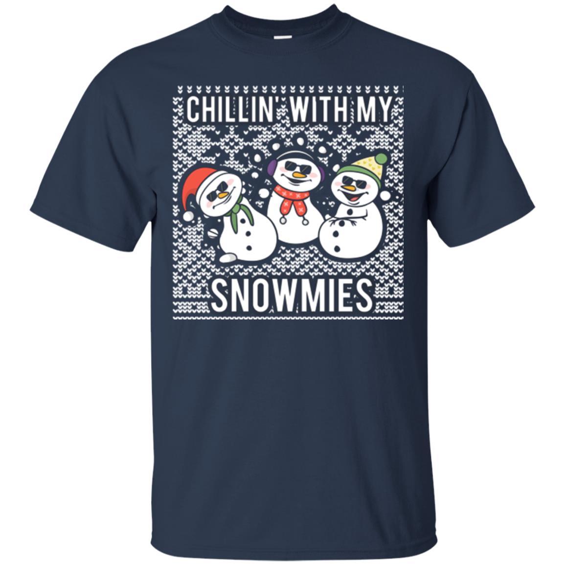 Christmas T-shirt Chillin' With My Snowmies Navy