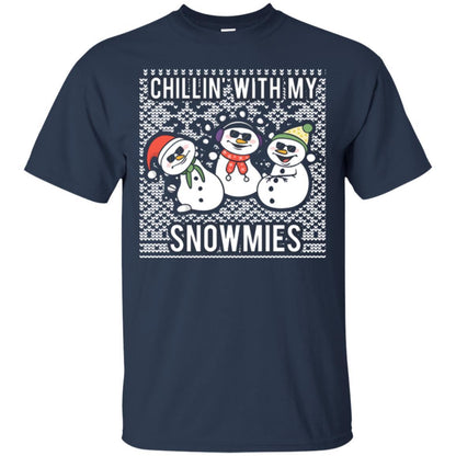 Christmas T-shirt Chillin' With My Snowmies Navy