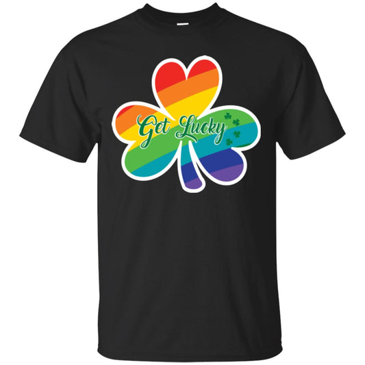 Lgbt T-shirt Shamrock Get Lucky Black