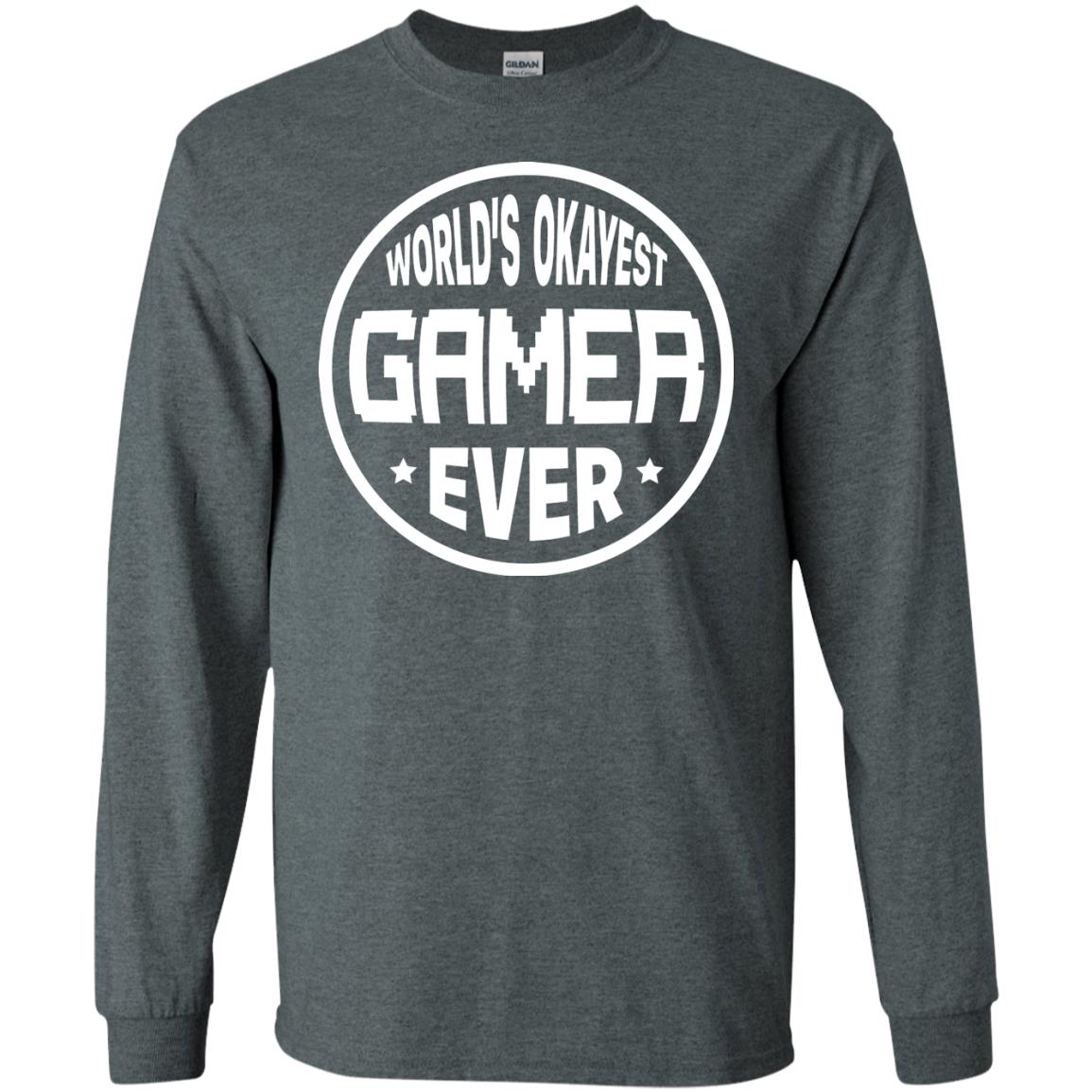 World’s Okayest Gamer Ever Best T-shirt For Gaming Lover Dark Heather