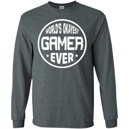 World’s Okayest Gamer Ever Best T-shirt For Gaming Lover Dark Heather