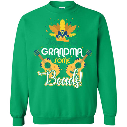 Mardi Gras T-shirt Throw This Grandma Some Beads Irish Green