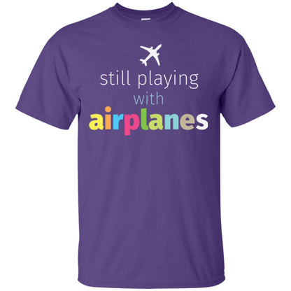 Pilot T-shirt Still Playing With Airplanes Purple