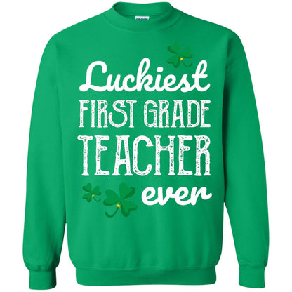 Luckiest First Grade Teacher Ever St. Patricks Day T-shirt Irish Green
