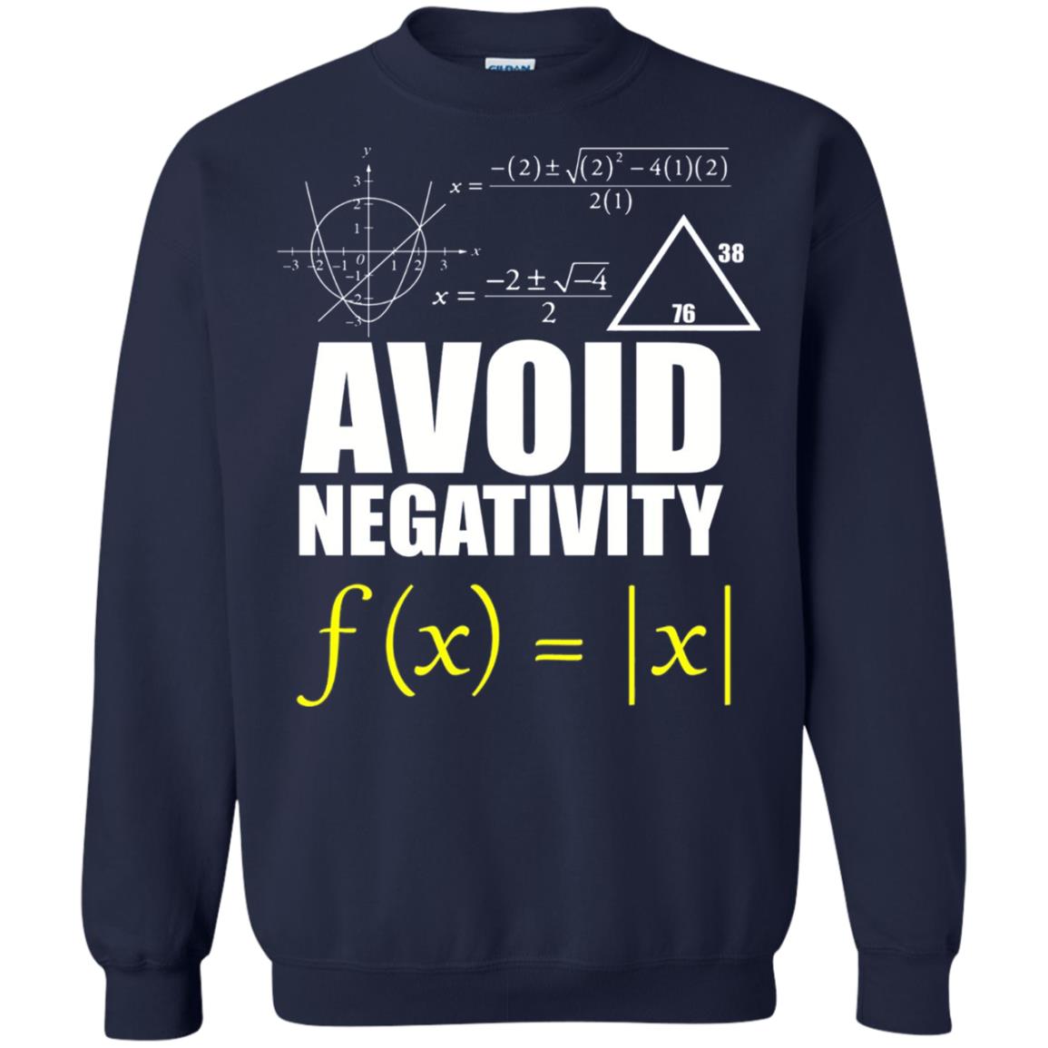 Avoid Negativity Math Teacher T-shirt Navy