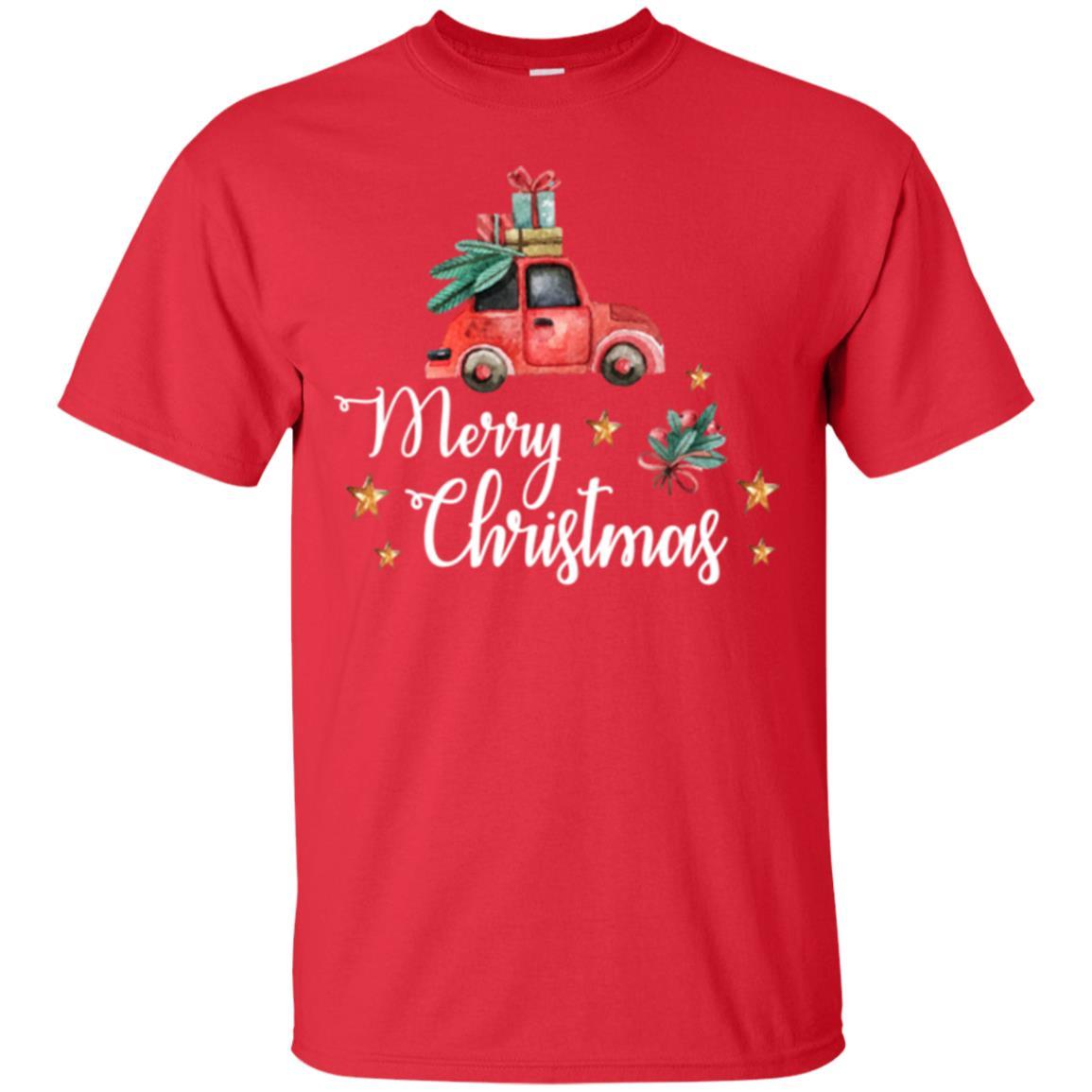 Car Lover T-shirt Merry Christmas T-shirt Red