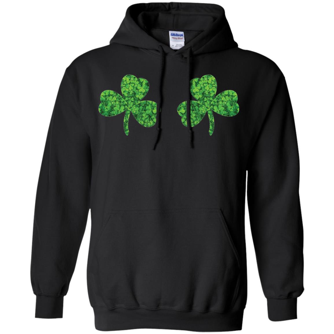 Shamrock Boobs Funny Saint Patrick_s Day T-shirt Black