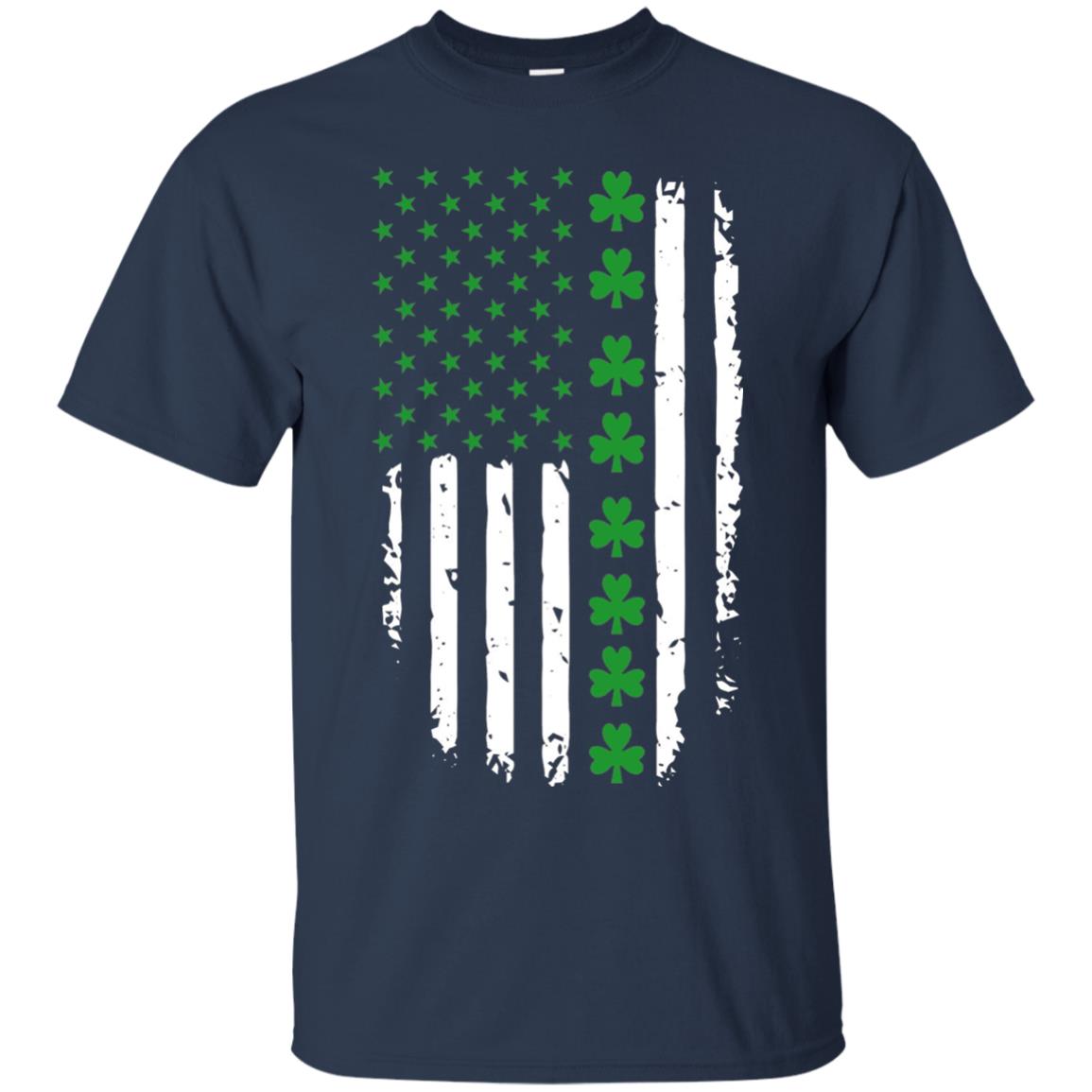 St. Patrick's Day T-shirt Irish American Flag T-shirt Navy