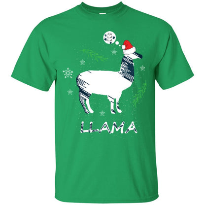 Christmas T-shirt Fa La La La Llama T-shirt Irish Green