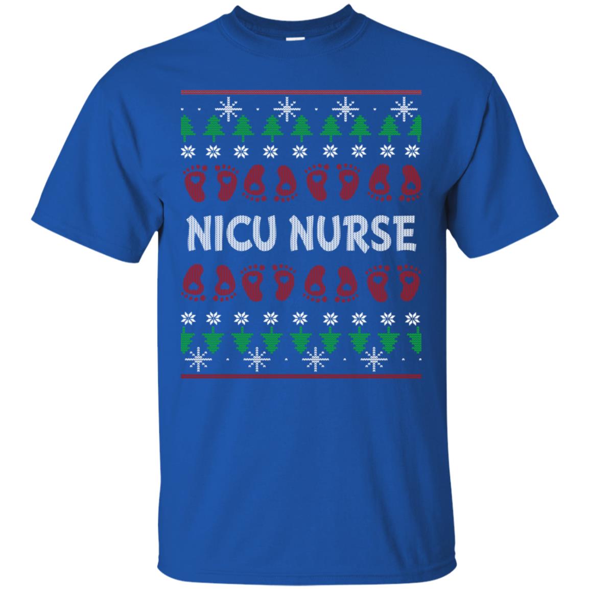 Nicu Nurse Nursing X-mas Christmas Gift Shirt Royal