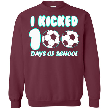 Soccer Lover T-shirt I Kicked 100 Days Of School Maroon