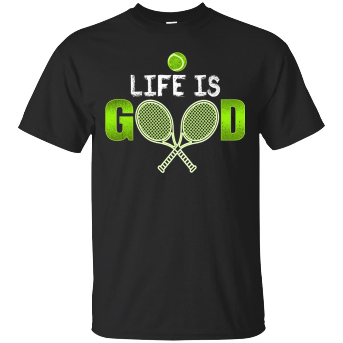 Tennis Lovers T-shirt Life Is Good Black