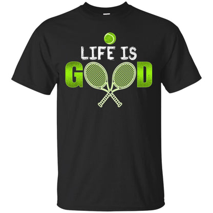 Tennis Lovers T-shirt Life Is Good Black