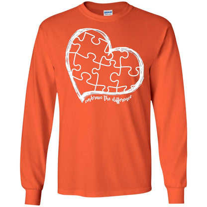 Autism Awareness Embrace Differences Shirt Orange