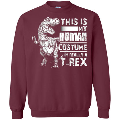 Dinosaus T-shirt This Is My Human Costume Shirt Human Maroon