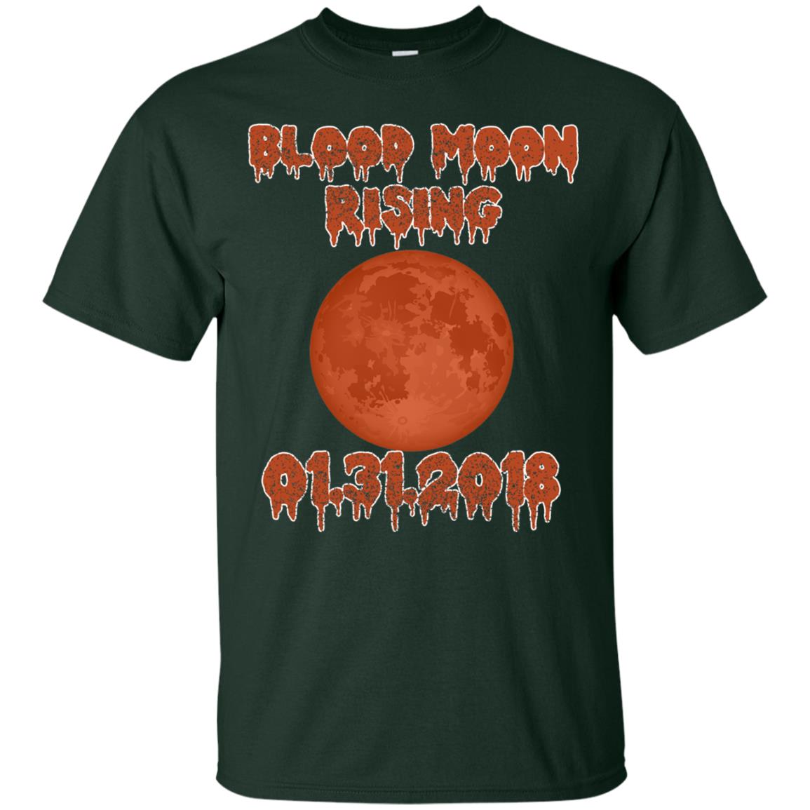 Blood Moon Rising Total Lunar Eclipse T-shirt Funny Lunar Eclipse Forest Green
