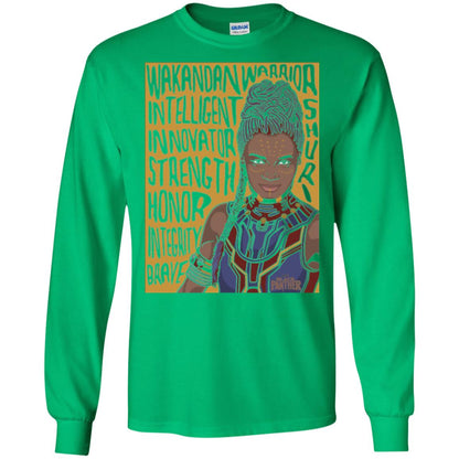 Black Panther Movie Shuri Word Art T-shirt Irish Green