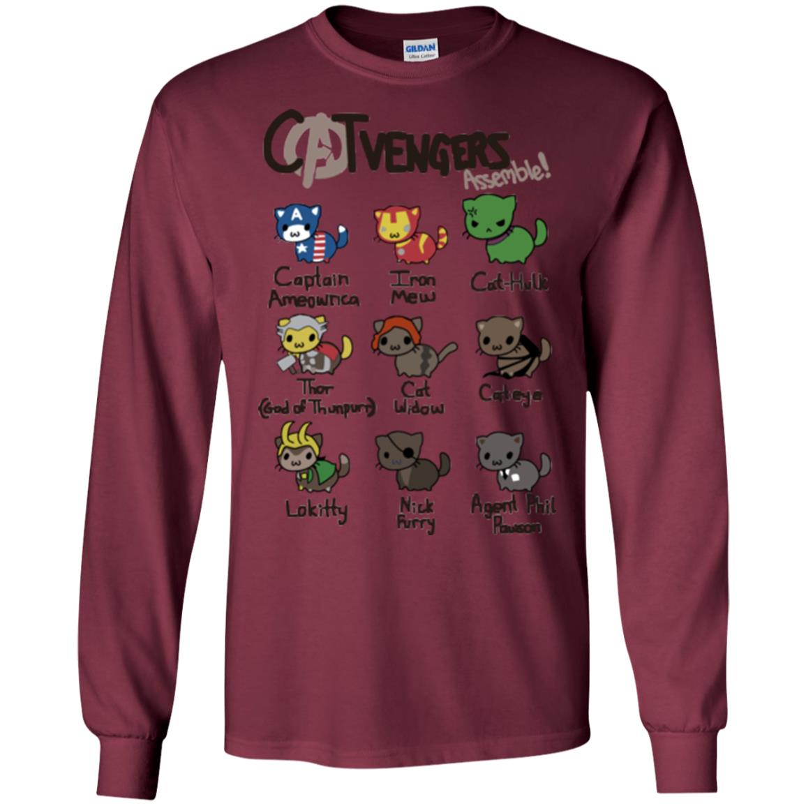 Catvengers Cat Lover Shirt Maroon