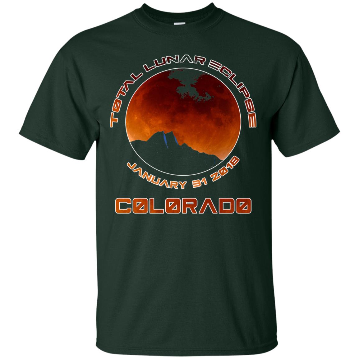 Colorado Lunar Eclipse 2018 T-shirt January 31 Forest Green