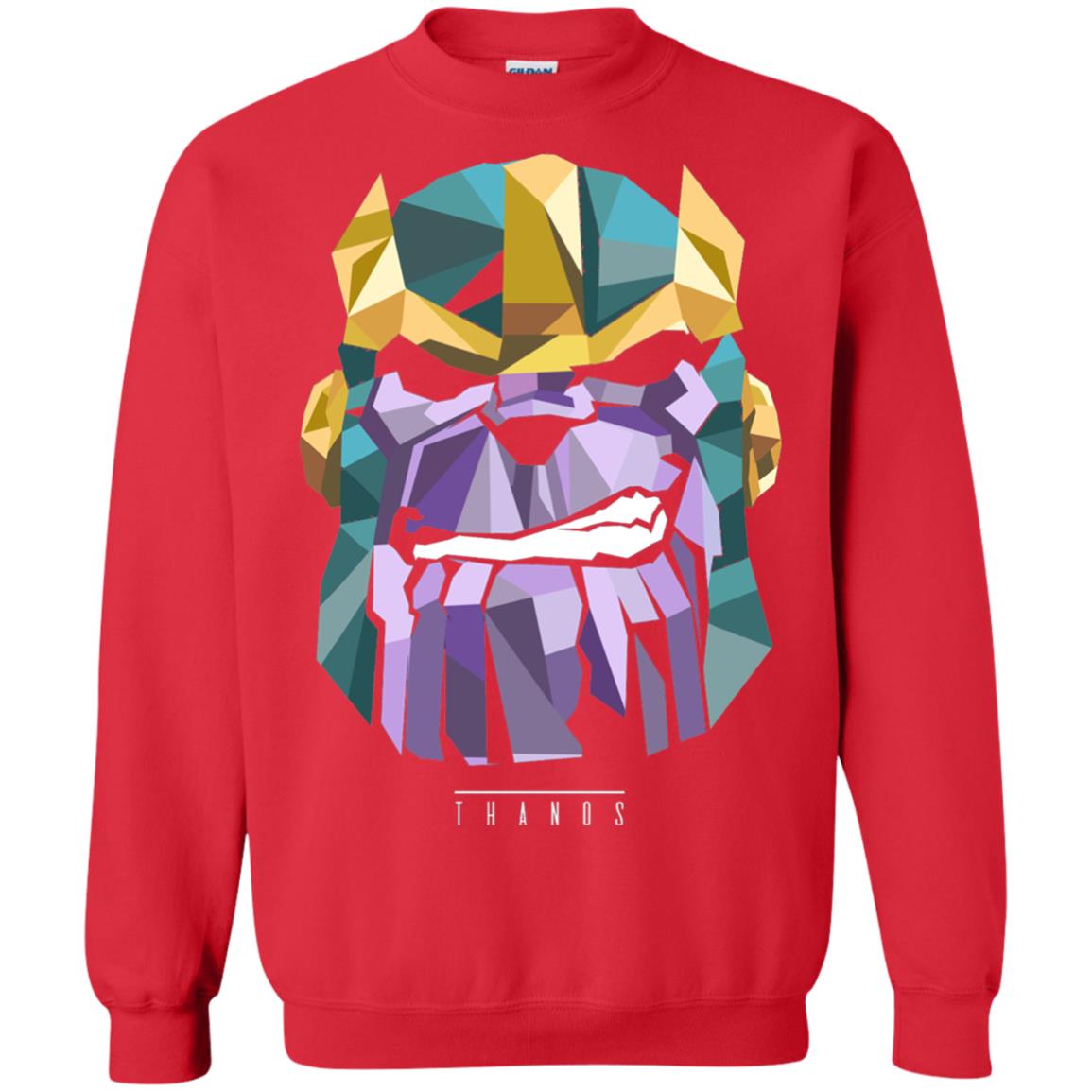 Thanos Low Poly Geometric Art Head Graphic T-shirt Red