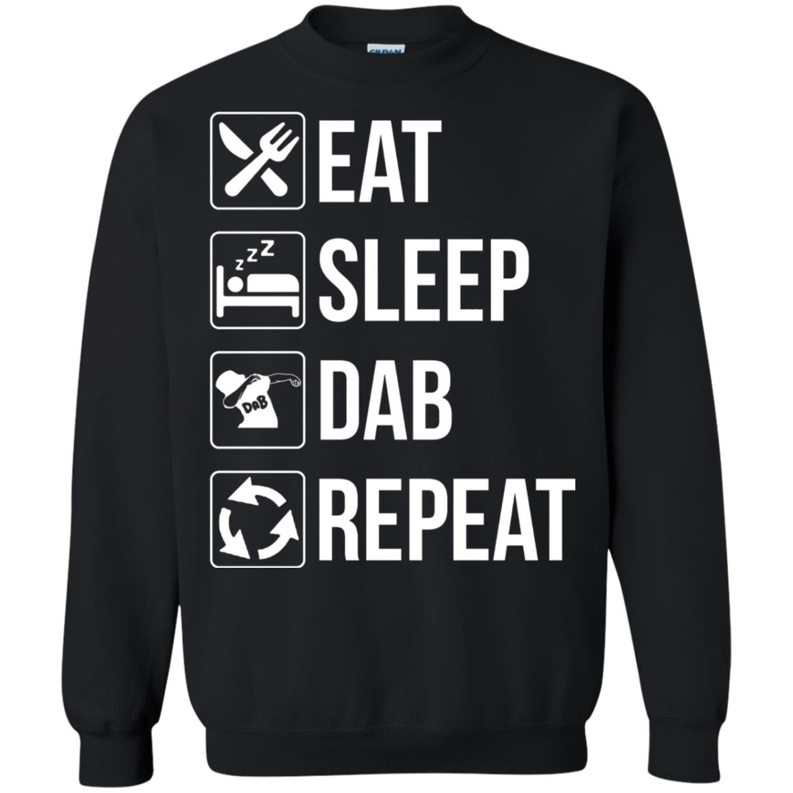 Funny Eat Sleep Dab Repeat T-shirt Black