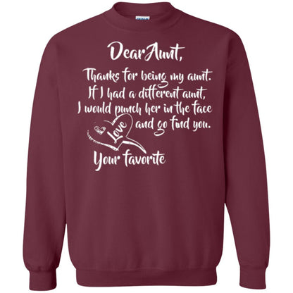 Family T-shirt Dear Aunt Thanks For Being My Aunt Maroon