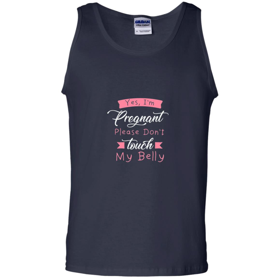 Pregnancy T-shirt Yes I_m Pregnant Please Don_t Touch My Belly Navy