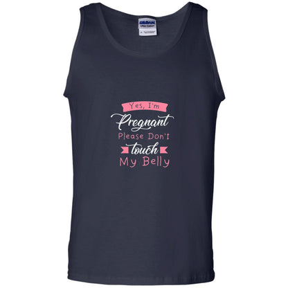 Pregnancy T-shirt Yes I_m Pregnant Please Don_t Touch My Belly Navy