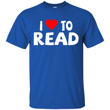 I Love To Read Heart Reader T-shirt Royal