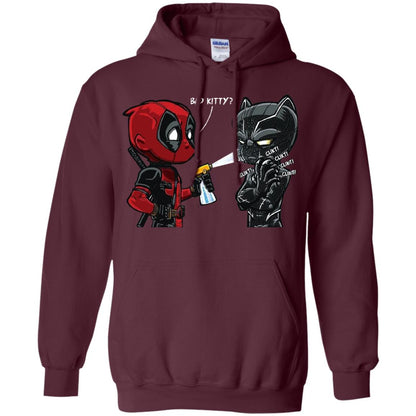 Deadpool Black Panther Bad Kitty Film Lover T-shirt Maroon