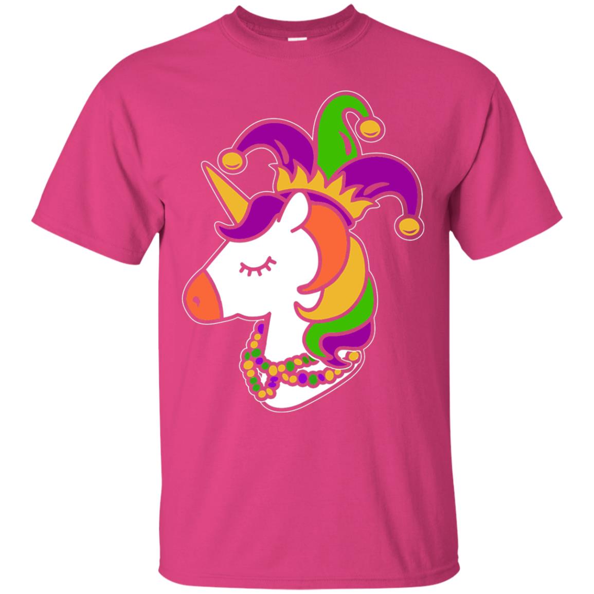Unicorn Funny Mardi Gras T-shirt Heliconia