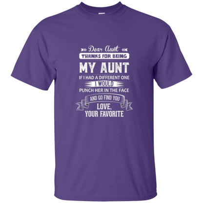 Niece T-shirt Dear Aunt Thanks For Being My Aunt Purple