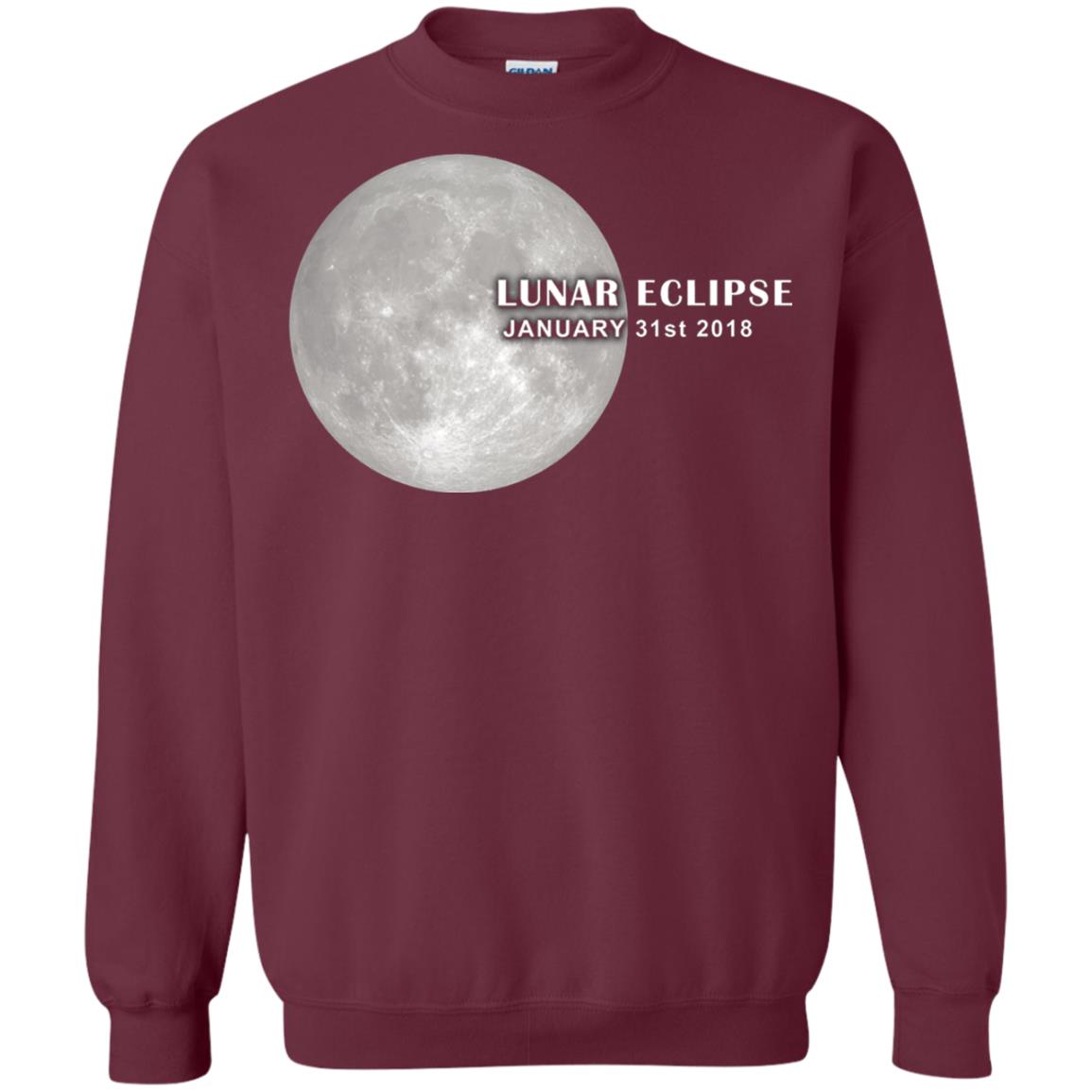Eclipse January 31st 2018 Total Lunar Eclipse Shirts Maroon