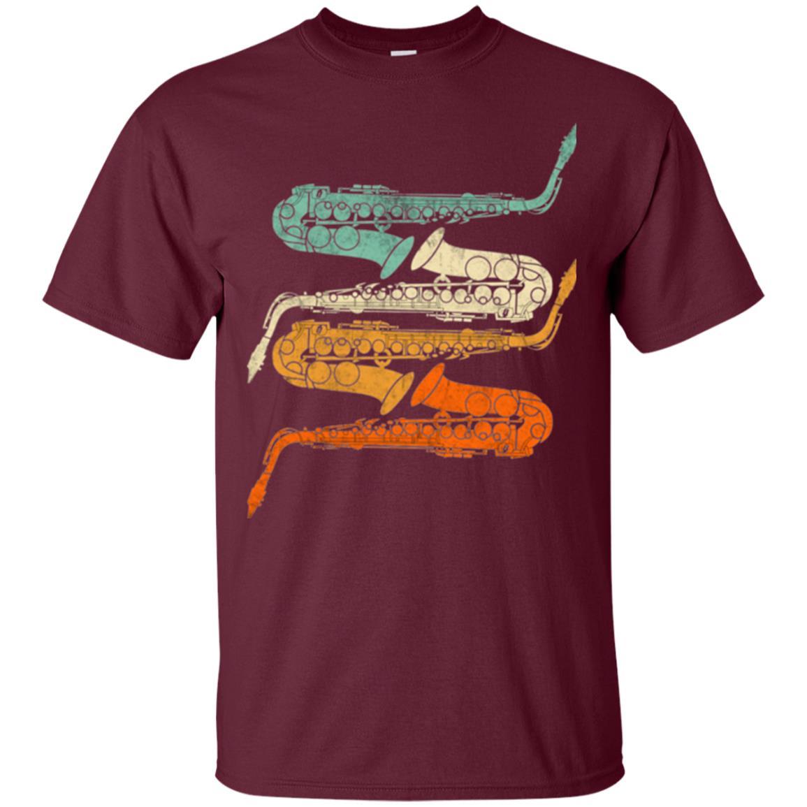 Saxophonist T-shirt Vintage Retro 70s Saxophone Maroon