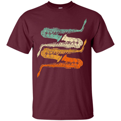 Saxophonist T-shirt Vintage Retro 70s Saxophone Maroon