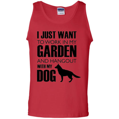 Dog Lovers T-shirt I Just Work In My Garden And Hangout With My Dog Red