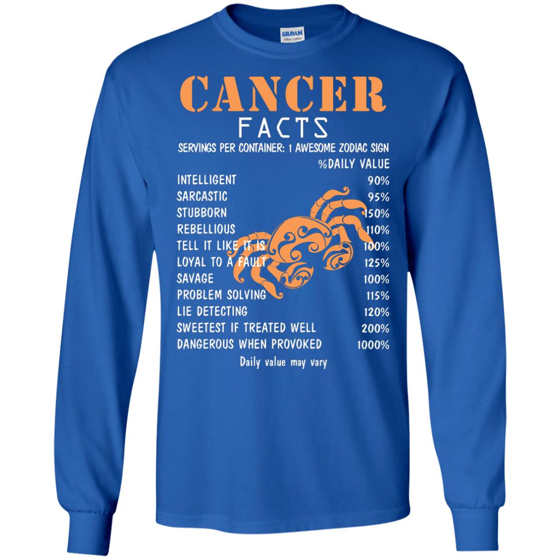 Cancer Facts 1 Awesome Zodiac Sign Gift Shirt For Cancer Horoscope Royal