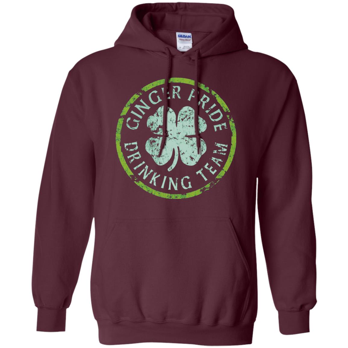 Funny Ginger Pride Drinking Team Irish T-shirt Maroon