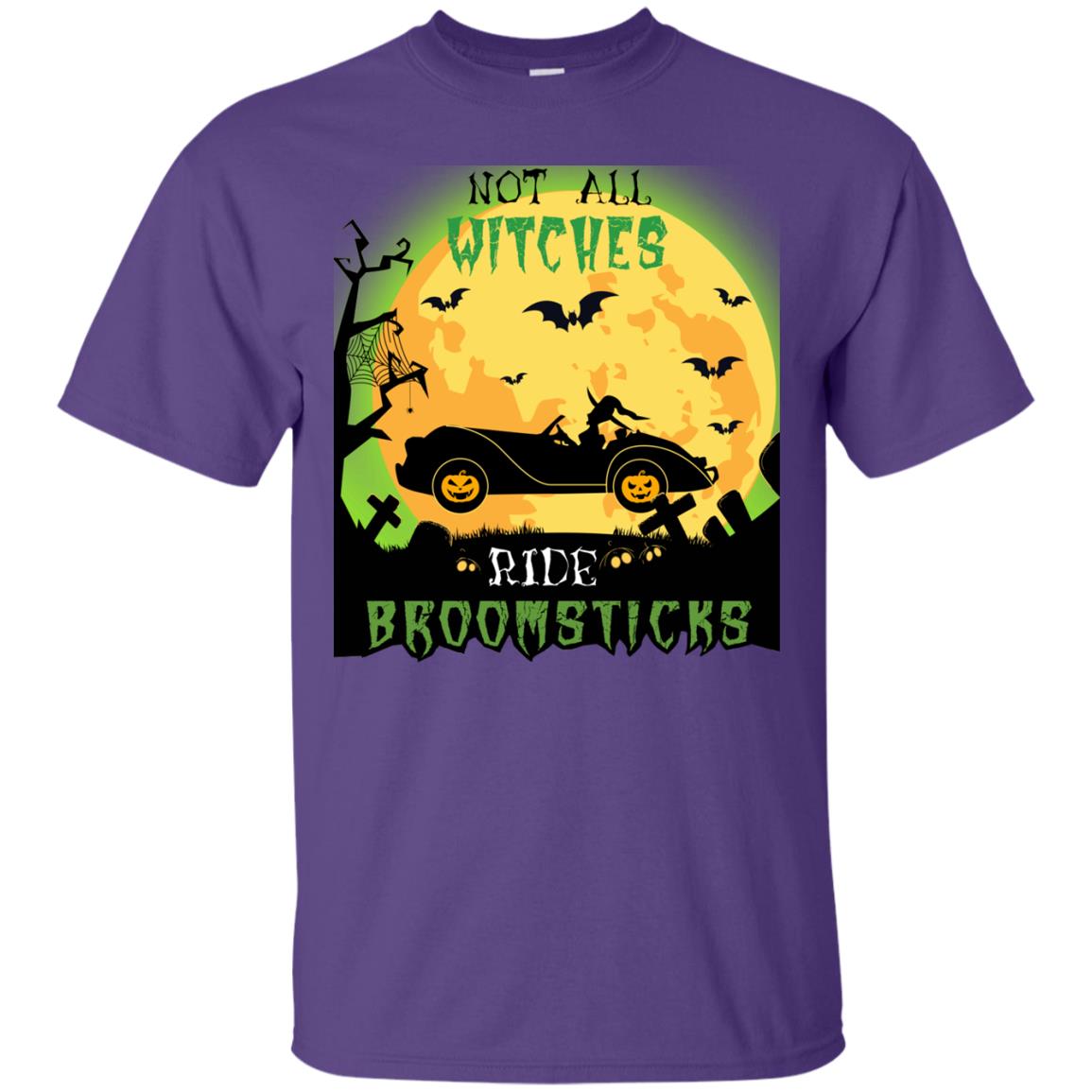 Not All Witches Ride Broomsticks Witches Drive Car Funny Halloween Shirt Purple