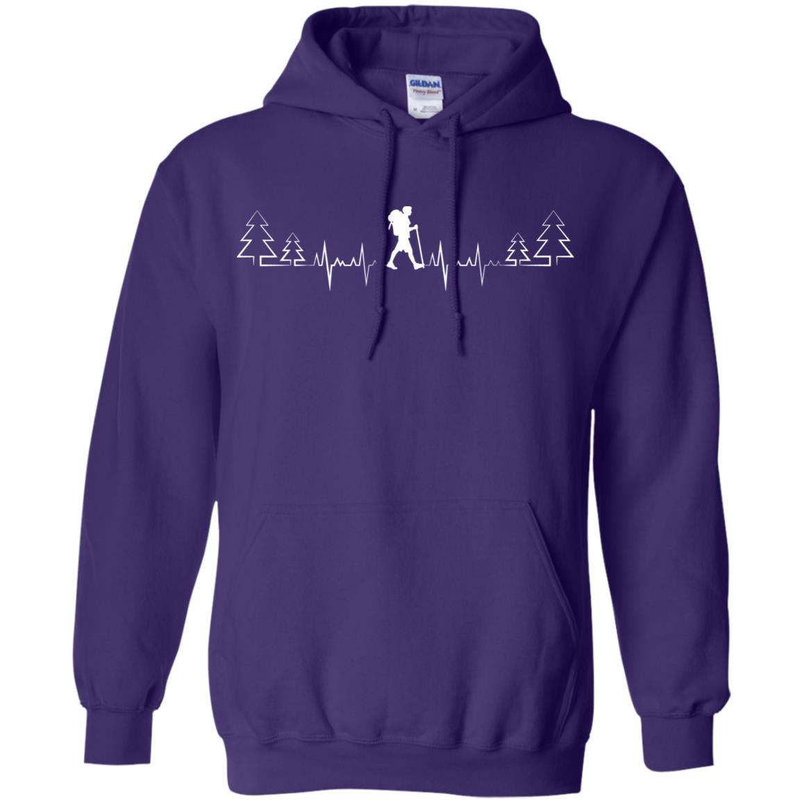 Heart Beat Hiking Lovers Shirt Purple