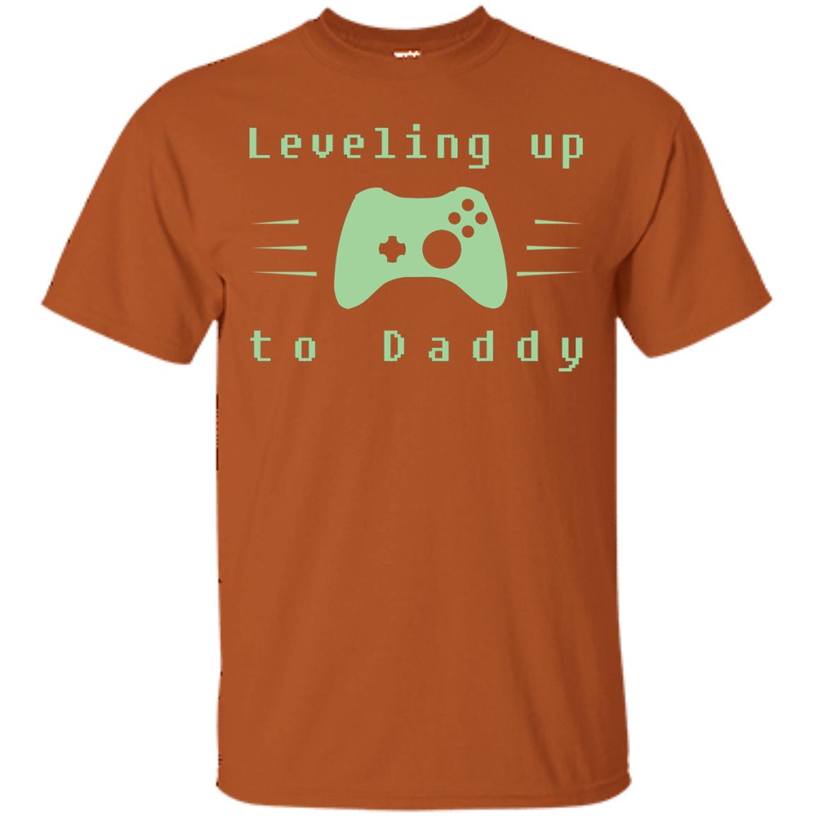 Leveling Up To Daddy Gaming Family Shirt Texas Orange