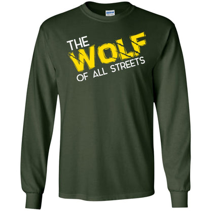 Wolf Lover T-shirt The Wolf Of All Streets Forest Green